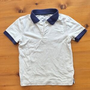 J.Crew Crewcuts Boys’ Polo Shirt – White with Navy Trim, Size 5-6 yrs